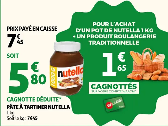 Promotie: Pâte à tartiner Nutella