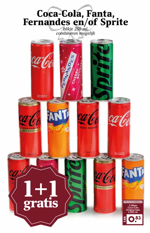 Aanbieding: Coca-Cola, Fanta, Fernandes en/of Sprite