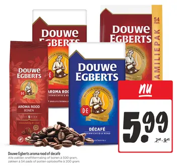 Aanbieding: Douwe Egberts aroma rood of decafè