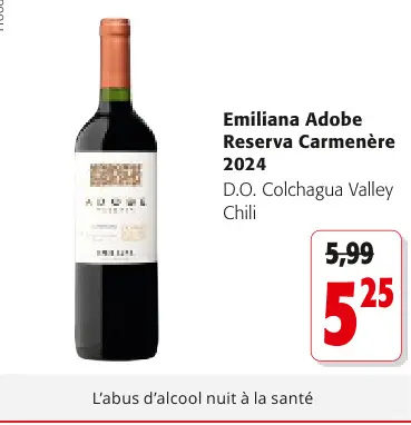 Offre: Emiliana Adobe Reserva Carmenère