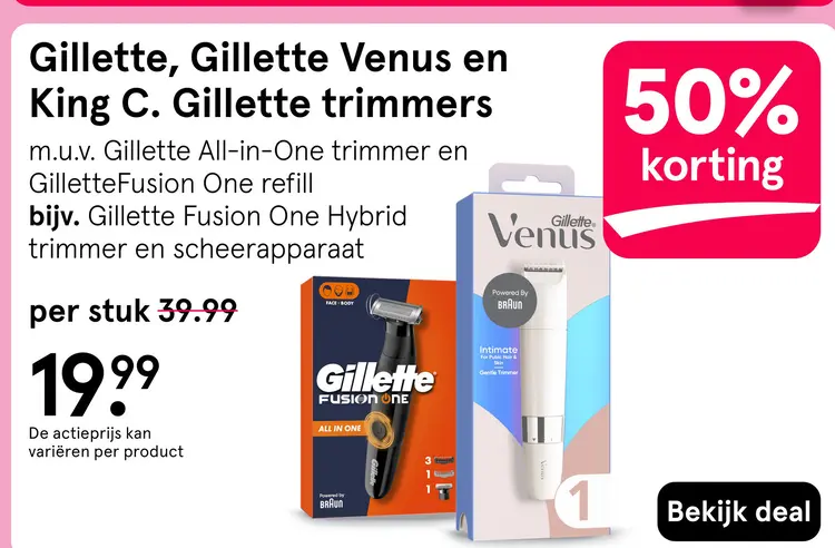 Aanbieding: Gillette, Gillette Venus en King C. Gillette trimmers