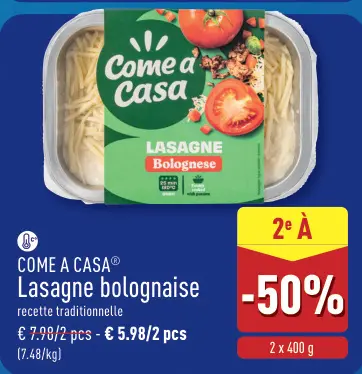 Offre: Lasagne bolognaise