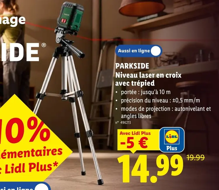 Offre: Niveau laser en croix avec trépied