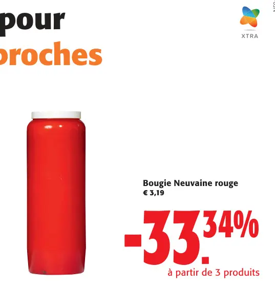 Offre: Bougie Neuvaine rouge