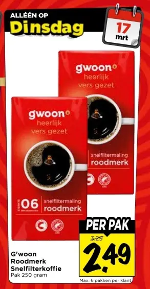 Aanbieding: Roodmerk Snelfilterkoffie