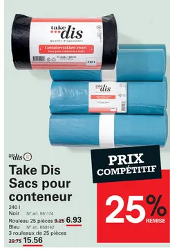 Offre: Take Dis Sacs pour conteneur