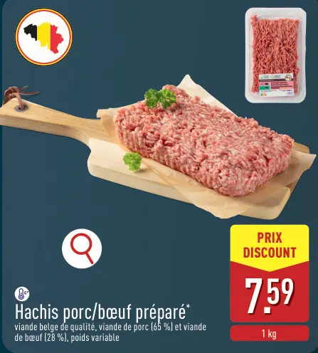 Offre: Hachis porc/bœuf préparé