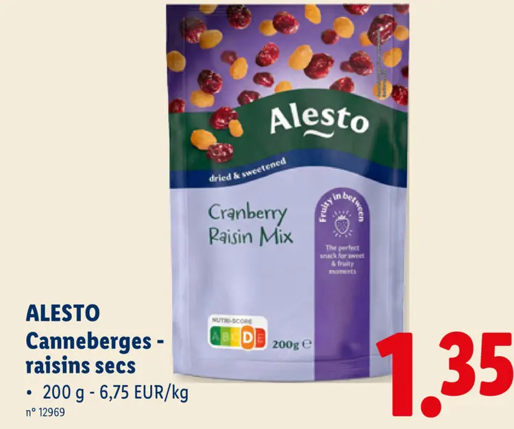 Offre: Canneberges - raisins secs