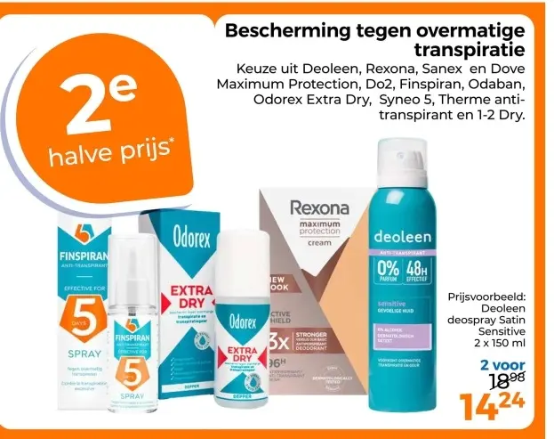 Aanbieding: Deoleen deospray Satin Sensitive