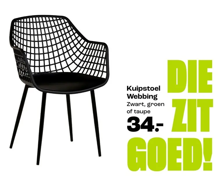 Promotie: Kuipstoel Webbing
