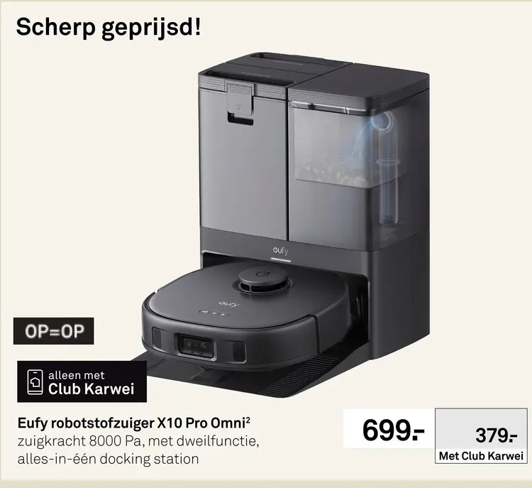 Aanbieding: Eufy robotstofzuiger X10 Pro Omni²