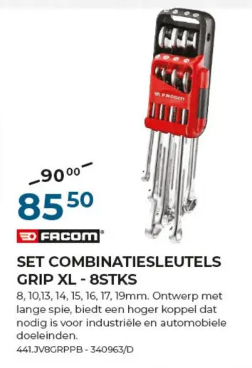 Promotie: Set combinatiesleutels grip xl
