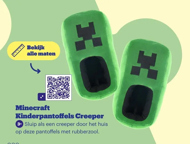 Aanbieding: Minecraft Kinderpantoffels Creeper