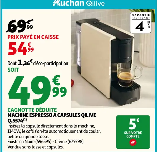 Offre: Machine espresso a capsules