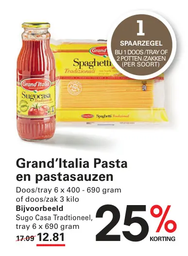 Aanbieding: Grand'Italia Pasta en pastasauzen