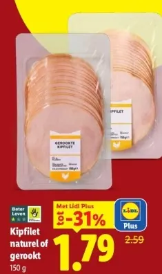 Aanbieding: Kipfilet naturel of gerookt