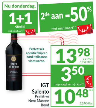 Aanbieding: IGT Salento Primitivo Nero Marone Rood