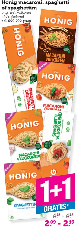 Aanbieding: Honig macaroni, spaghetti of spaghettini