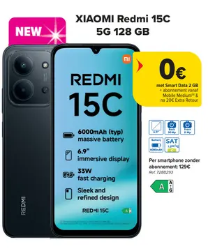 Aanbieding: XIAOMI Redmi 15C 5G 128 GB