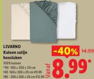 Aanbieding: Katoen satijn hoeslaken