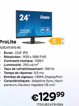 Offre: ProLite XUB2493HS-B6