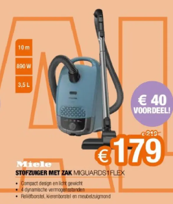 Promotie: Stofzuiger met zak miguards1flex
