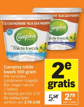 Aanbieding: Campina milde kwark