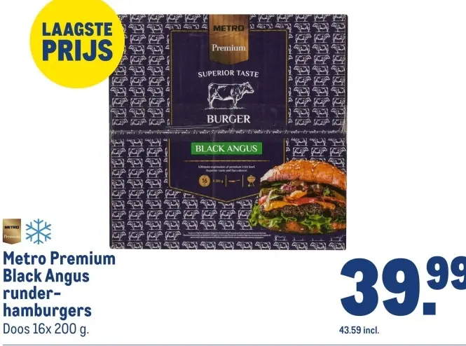 Aanbieding: Metro Premium Black Angus runderhamburgers
