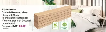 Aanbieding: Cando lattenwand eiken