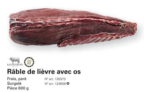 Offre: Râble de lièvre avec os