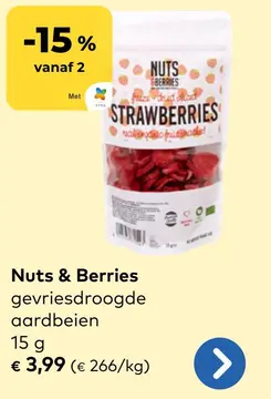 Aanbieding: Nuts & Berries gevriesdroogde aardbeien