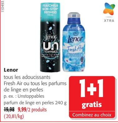 Offre: Lenor adoucissants Fresh Air ou parfums de linge en perles