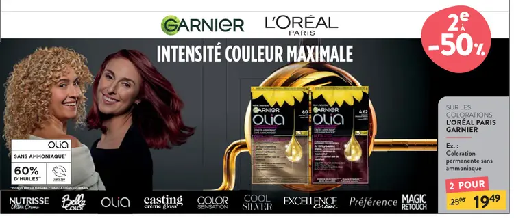 Offre: Coloration permanente sans ammoniaque