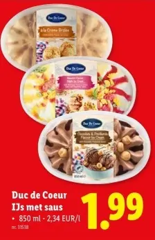 Promotie: IJs met saus