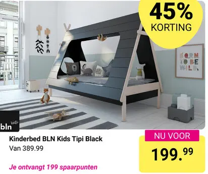 Aanbieding: Kinderbed BLN Kids Tipi Black