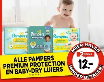 Aanbieding: Pampers Premium Protection en Baby-Dry Luiers
