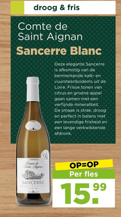 Aanbieding: Comte de Saint Aignan Sancerre Blanc