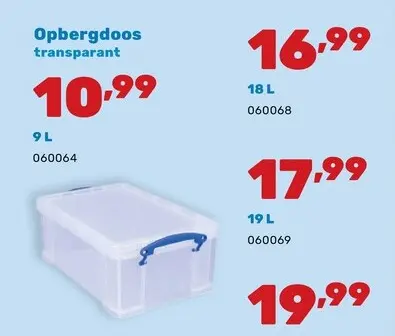 Promotie: Opbergdoos transparant