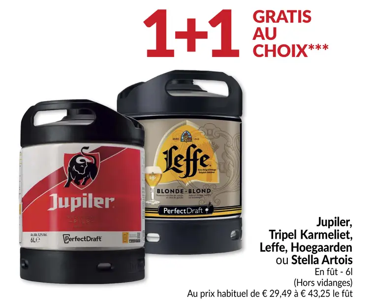 Offre: Jupiler, Tripel Karmeliet, Leffe, Hoegaarden ou Stella Artois