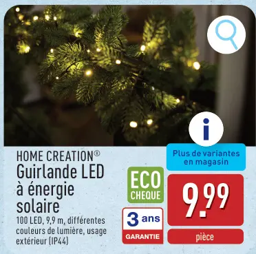 Offre: Guirlande LED à énergie solaire