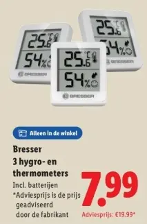 Aanbieding: 3 hygro- en thermometers