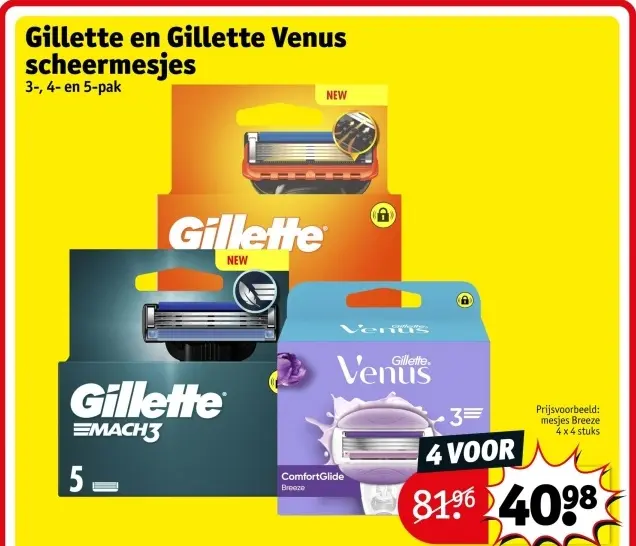 Aanbieding: Gillette en Gillette Venus scheermesjes