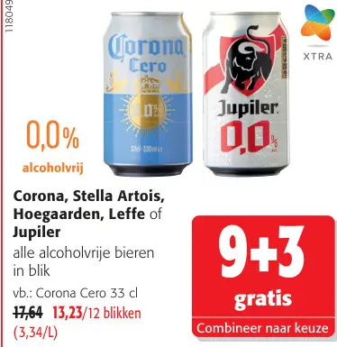 Promotie: Corona, Stella Artois, Hoegaarden, Leffe of Jupiler