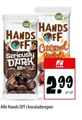 Aanbieding: Hands Off chocoladerepen