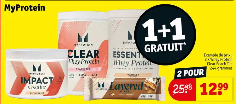Offre: MyProtein Whey Protein Clear Peach Tea