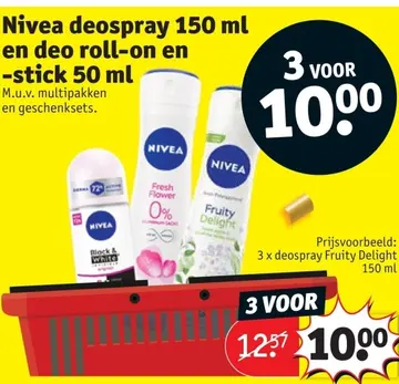 Aanbieding: Nivea deospray en deo roll-on en -stick