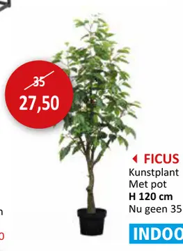 Aanbieding: Kunstplant Ficus H120cm