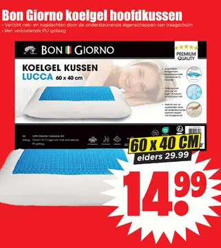 Aanbieding: Bon Giorno koelgel hoofdkussen