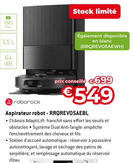 Offre: Aspirateur robot - RRQREVO5AEBL