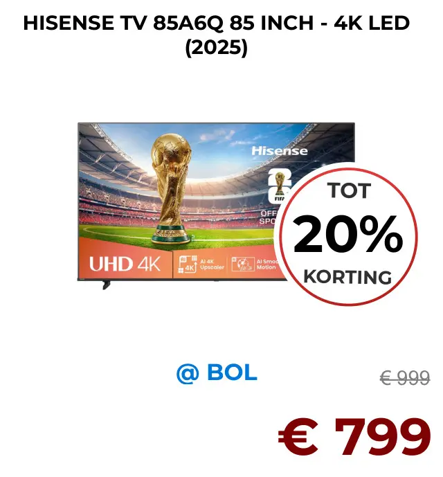 Aanbieding: Hisense tv 85a6q 85 inch - 4k led